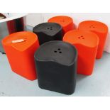 STOOLS, a set of six shaped seat plastic