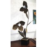 FLOWER LAMP, mid 20th century with metal