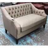 SOFA, small two seater, in neutral silk