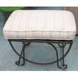 PIANO STOOL, in ornate wrought iron with