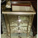 CHESTS, a pair, Venetian style mirrored,