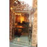 WALL MIRROR, Venetian design with etched