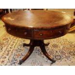 DRUM TABLE, Regency mahogany with circul