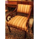 OPEN ARMCHAIR, 19th century mahogany cir