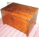 TRUNK, 19th century teak with brass bind