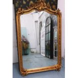 WALL MIRROR, Louis XV style gilt framed