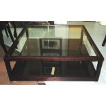 LOW TABLE, by Milc, square glass top and