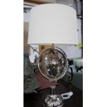 ARMILLARY SPHERE TABLE LAMP, chrome with