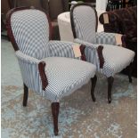 ARMCHAIRS, a pair, Louis XV style in blu