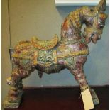 CARVED HORSE, Asian in a polychrome pain
