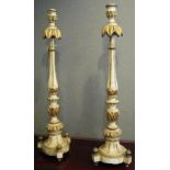 CANDLESTICKS, a pair, Continental carved