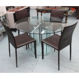 GLASS DINING TABLE, circular on glass ba