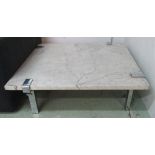 LOW TABLE, 1960's, white marble with chr