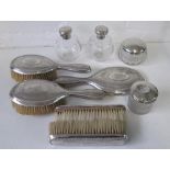SILVER BACKED BRUSHES, a set of five, ha
