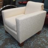 LINLEY ARMCHAIR, in a cream patterned fa