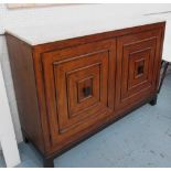 SIDEBOARD, with a rectangular marble top