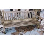 GARDEN BENCH, weathered teak, by Barlow