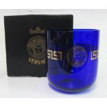 VERSACE BLUE GLASS VASE, by Rosenthal, g