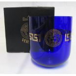 VERSACE BLUE GLASS VASE, by Rosenthal, g