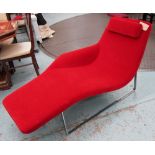 B&B ITALIA CHAISE LONGUE, in red velvet,