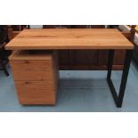 DESK, in oak finish with three drawers b