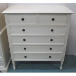 CHEST OF DRAWERS, painted cream, 94cm x