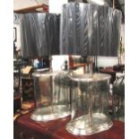 TABLE LAMPS, a pair, with oval glass wit