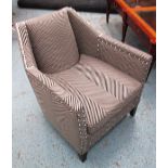 TUB CHAIRS, a small pair, in herringbone