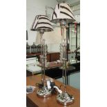TABLE LAMPS, extending in chromed metal