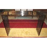 CONSOLE TABLE, modern slatted polished c