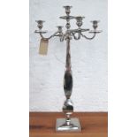 TABLE CANDELABRA, five branch in chromed