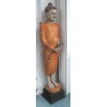 STANDING BUDDHA, wood in distressed pain