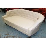 SOFA, two seater, button back in oatmeal