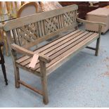 GARDEN BENCH, teak in a blue wash finish