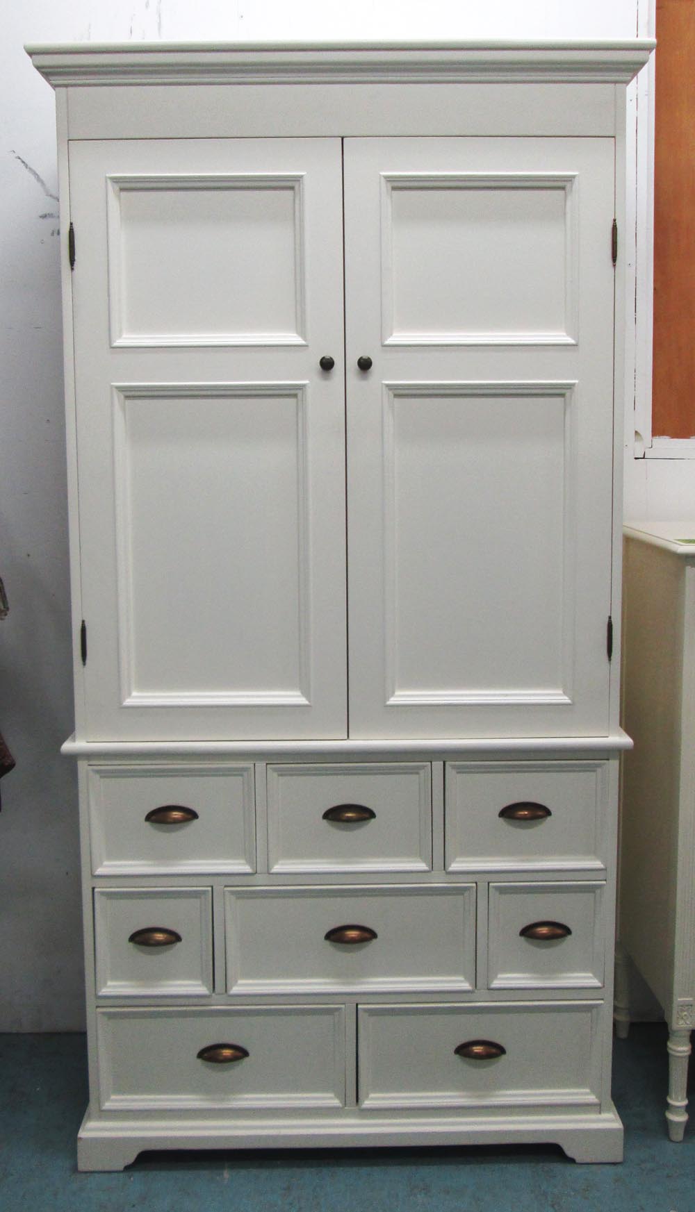 PRESS CUPBOARD, painted cream, 101cm x 1