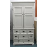 PRESS CUPBOARD, painted cream, 101cm x 1