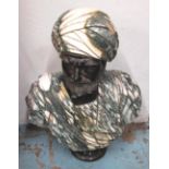 MARBLE BUST, of a Moor, 73cm H.