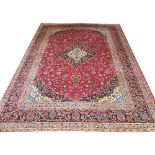 KASHAN CARPET, 390cm x 300cm, of ivory a