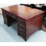 PEDESTAL DESK, Georgian style mahogany w