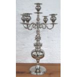 TABLE CANDELABRA, five branch in chromed