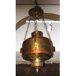 HANGING INCENSE BURNER, brass and copper