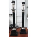 TABLE LAMPS, a pair, Empire style column