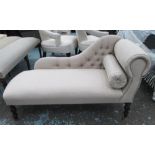 CHAISE LONGUE, in neutral fabric on turn