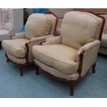 PETER DUDGEON ARMCHAIRS, a pair, French