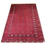 FINE VINTAGE AFGHAN TURKOMAN CARPET, 298