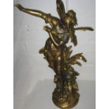 AFTER AUGUSTE MOUREAU, gilt metal study