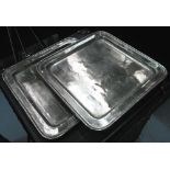 TRAYS, a pair, in a plated finish with a
