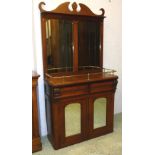 SIDE CABINET, Victorian teak with a mirr