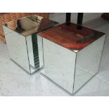 MIRRORED CUBES, a pair, 40cm W x 40cm D