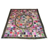 INDIAN RUG, 242cm x 216cm, central motif with Indian patches of various colours within an elephant